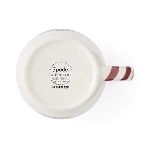 Spode Christmas Tree 14 oz Stoneware Holiday Mugs, Set of 4 V325