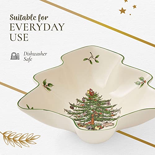 Spode Christmas Tree 14-Inch Tree-Shaped Porcelain Serving Platter H48565
