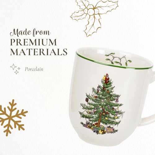 Spode Christmas Tree Cafe Mug 14 Oz Ceramic Holiday Coffee Mug T294