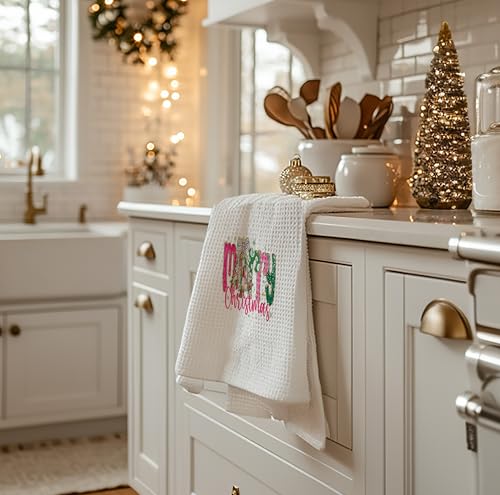 Christmas Tree Kitchen Towels - Neutral Christmas Hand Towels, 16 x 24 Inch V47794