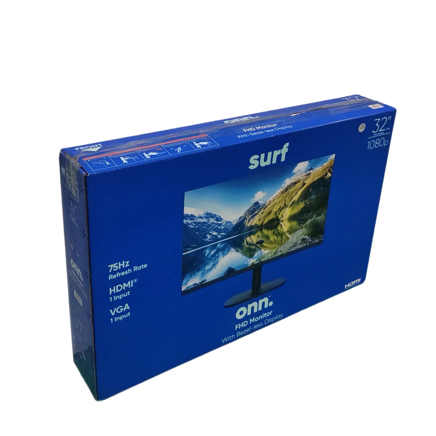 onn. 32" FHD 75Hz Bezel-Less Office Monitor with HDMI Cable, Black T4000