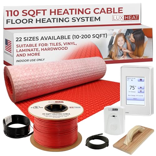 Electric Radiant Floor Heating System 120V with Programmable Thermostat, 25sqft X790
