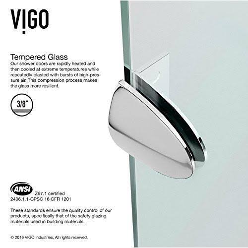 Vigo Frameless Neo-Angle Shower Enclosure Brushed J351