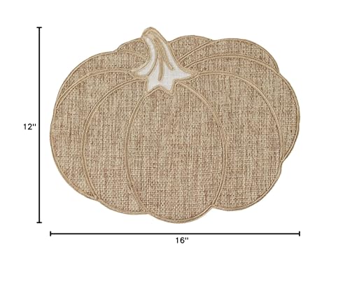 Snowflake Burlap Christmas Placemats Set of 4 for Round Table H634