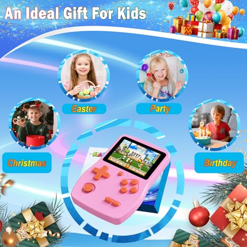 Great Boy 32 Bit Handheld Game Console with 139 Games, 3.0 Inch IPS Screen, Blue G9348