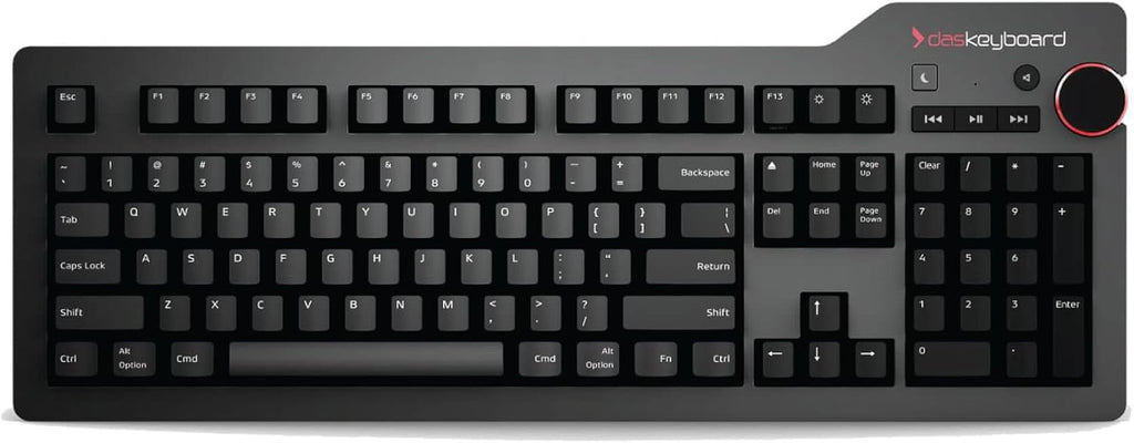 Das Keyboard 4 Professional Wired Mechanical Keyboard, Cherry MX Brown, Aluminum Top, Black D662147
