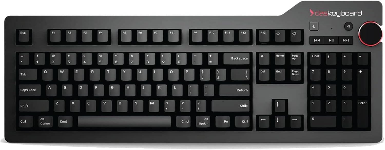 Das Keyboard 4 Professional Wired Mechanical Keyboard, Cherry MX Brown, Aluminum Top, Black D662147