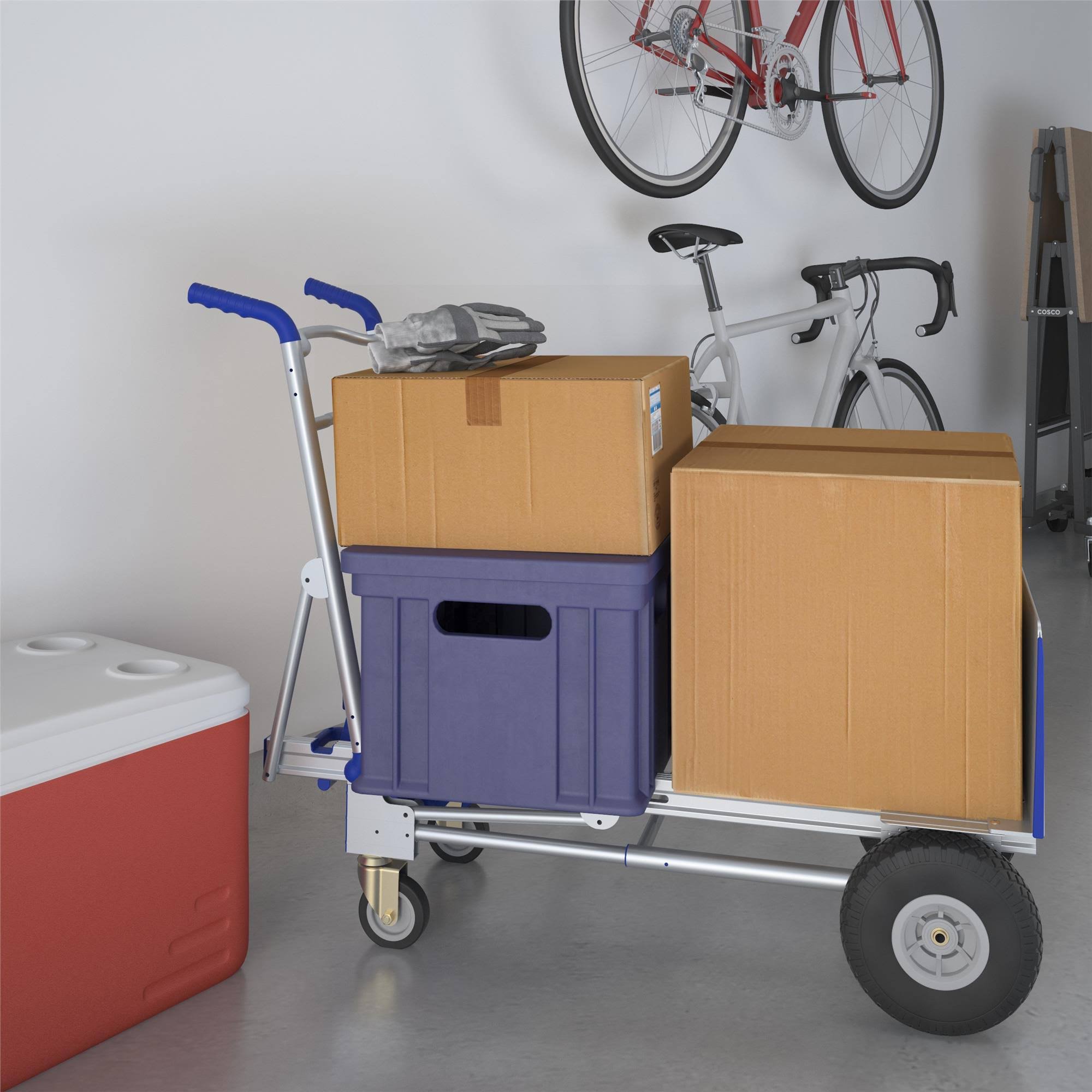 Cosco 3-in-1 Assist Series Aluminum Hand Truck with Flat Free - Indigo Blue A9708