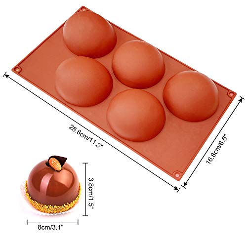 Silicone Mold for Baking, Half Sphere Chocolate Cake Jelly Mold (2 Packs) L40364