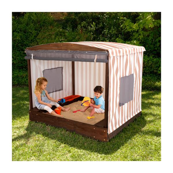Kidkraft Cabana Sandbox, Oatmeal/White X89366