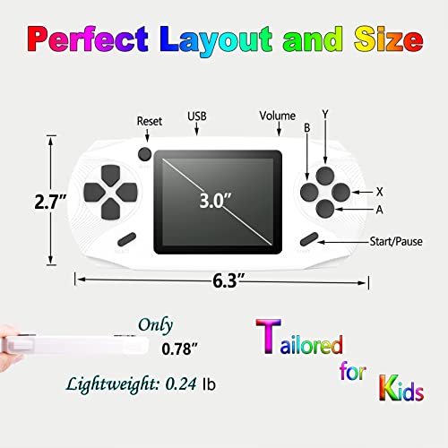 16 Bit Handheld Retro Video Game Player with 3.0'' Screen, Yellow K879