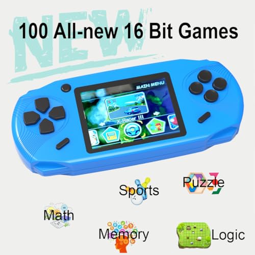 16 Bit Handheld Retro Video Game Player with 3.0'' Screen, Yellow K879