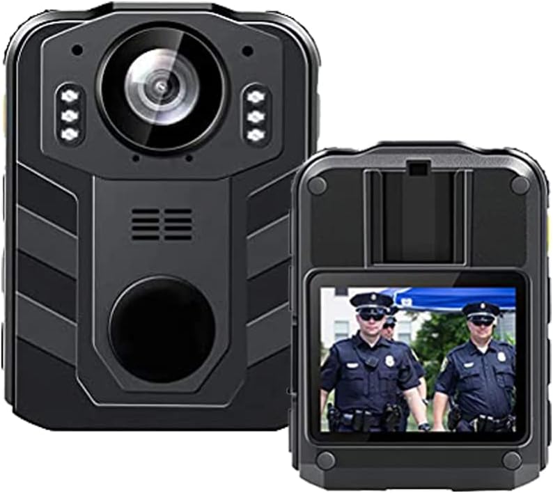 CAMMHD 1296P HD Police Body Camera with 2 Inch Display, Waterproof Body-Worn Camera, Wearable Camera, Portable HD Body Camera, IR Night Vision, Built-in Battery, 32GB Memory