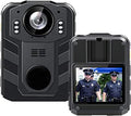 CAMMHD 1296P HD Police Body Camera with 2 Inch Display, Waterproof Body-Worn Camera, Wearable Camera, Portable HD Body Camera, IR Night Vision, Built-in Battery, 32GB Memory