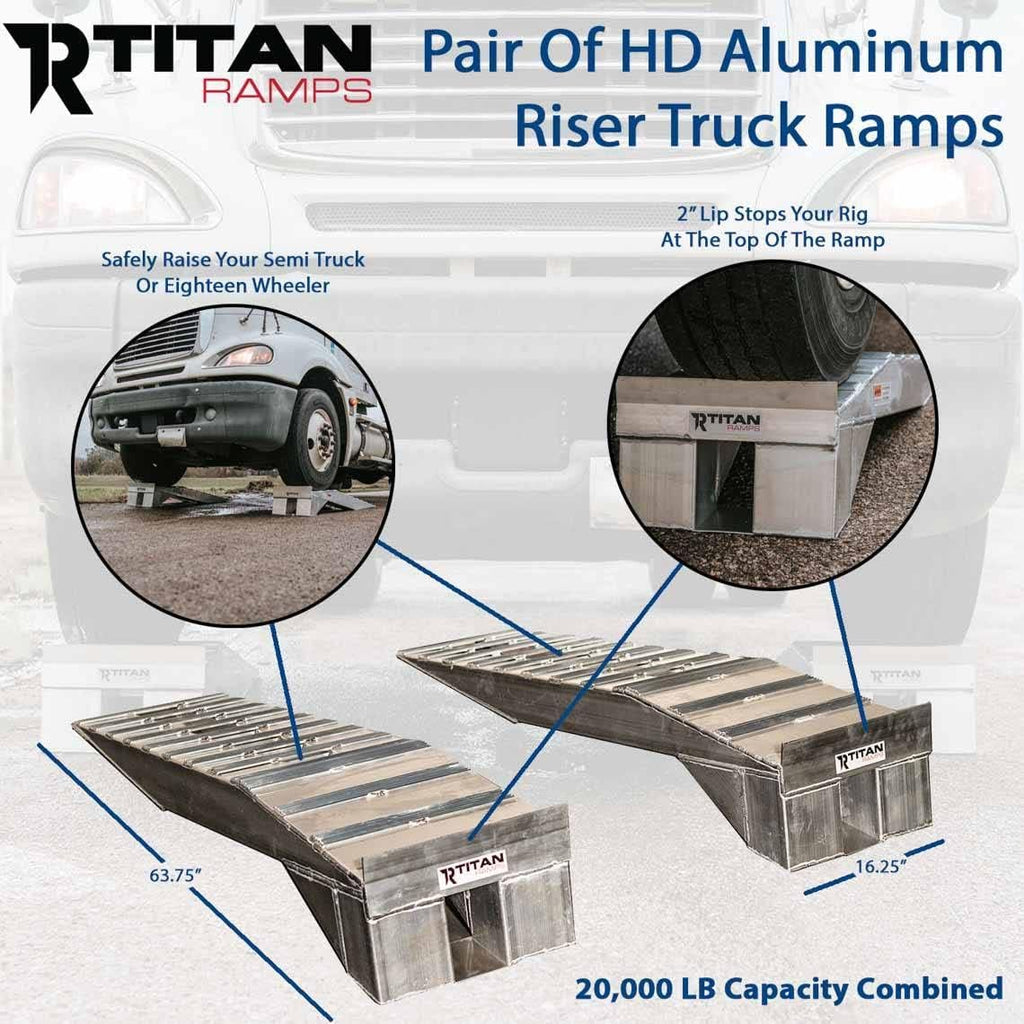 Titan Ramps Heavy Duty Aluminum Semi Truck Riser Ramp 20,000 lb T63012
