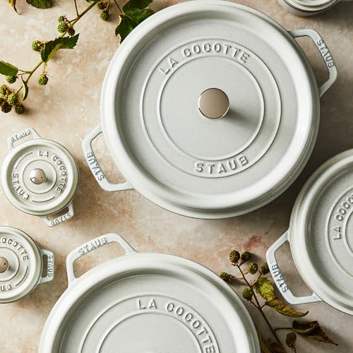 STAUB Cast Iron Dutch Oven 5.5-qt Round Cocotte, Black Matte P4487