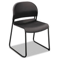 GuestStacker Series Chair, Charcoal with Black Finish Legs, 4/Carton, Gray
