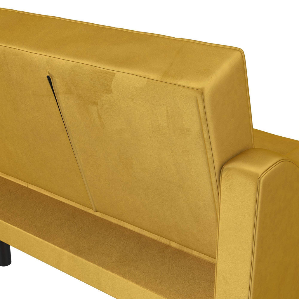 Novogratz Beatrice Coil Futon Convertible Sofa Bed Couch - Mustard E9732