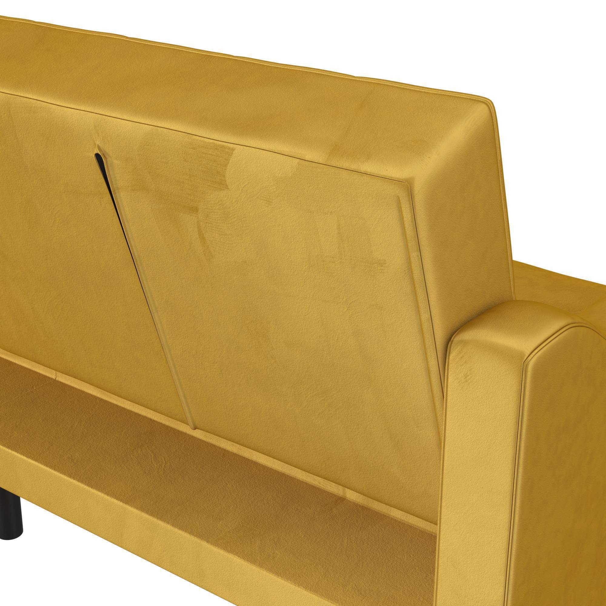 Novogratz Beatrice Coil Futon Convertible Sofa Bed Couch - Mustard E9732