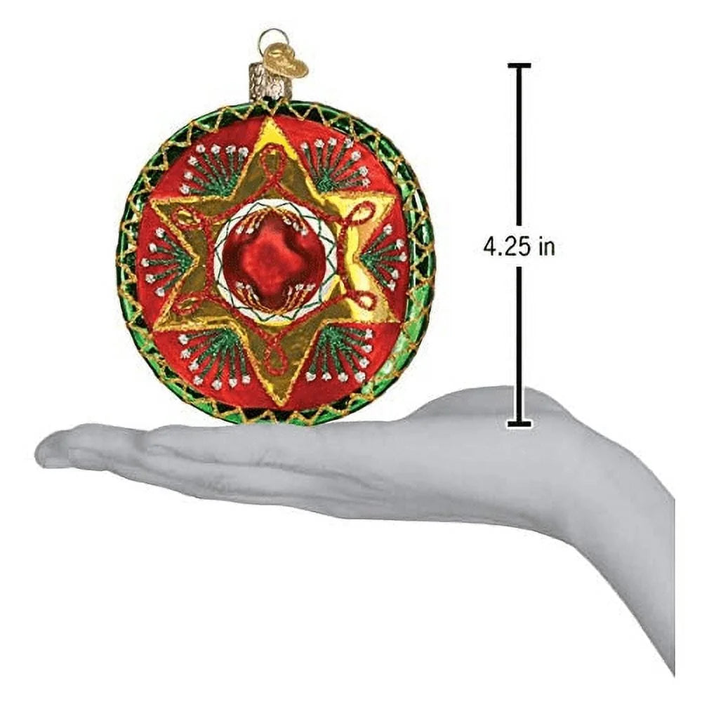 Old World Christmas Glass Blown Ornament Sombrero with Gift Box A8685