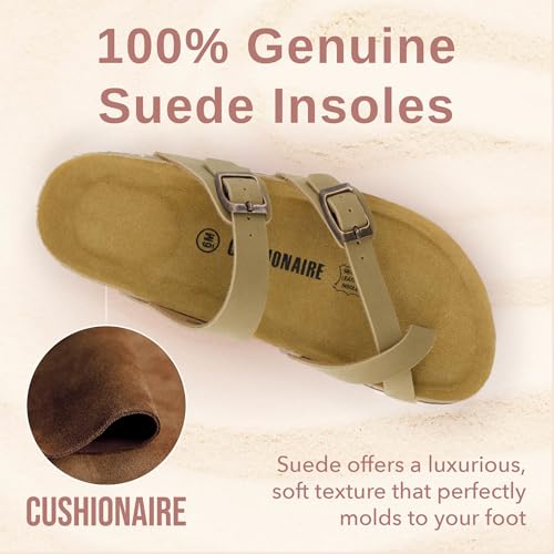 CUSHIONAIRE Women's Luna Cork Footbed Sandal I795