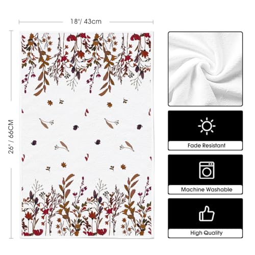 Artoid Mode Wildflower Floral Christmas Kitchen Towels, 18x26 Inch, Set of 2 N243175
