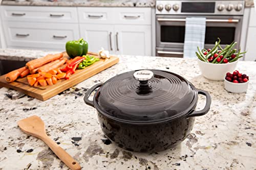 Lodge 6 Quart Enameled Cast Iron Dutch Oven with Lid, Indigo A835868