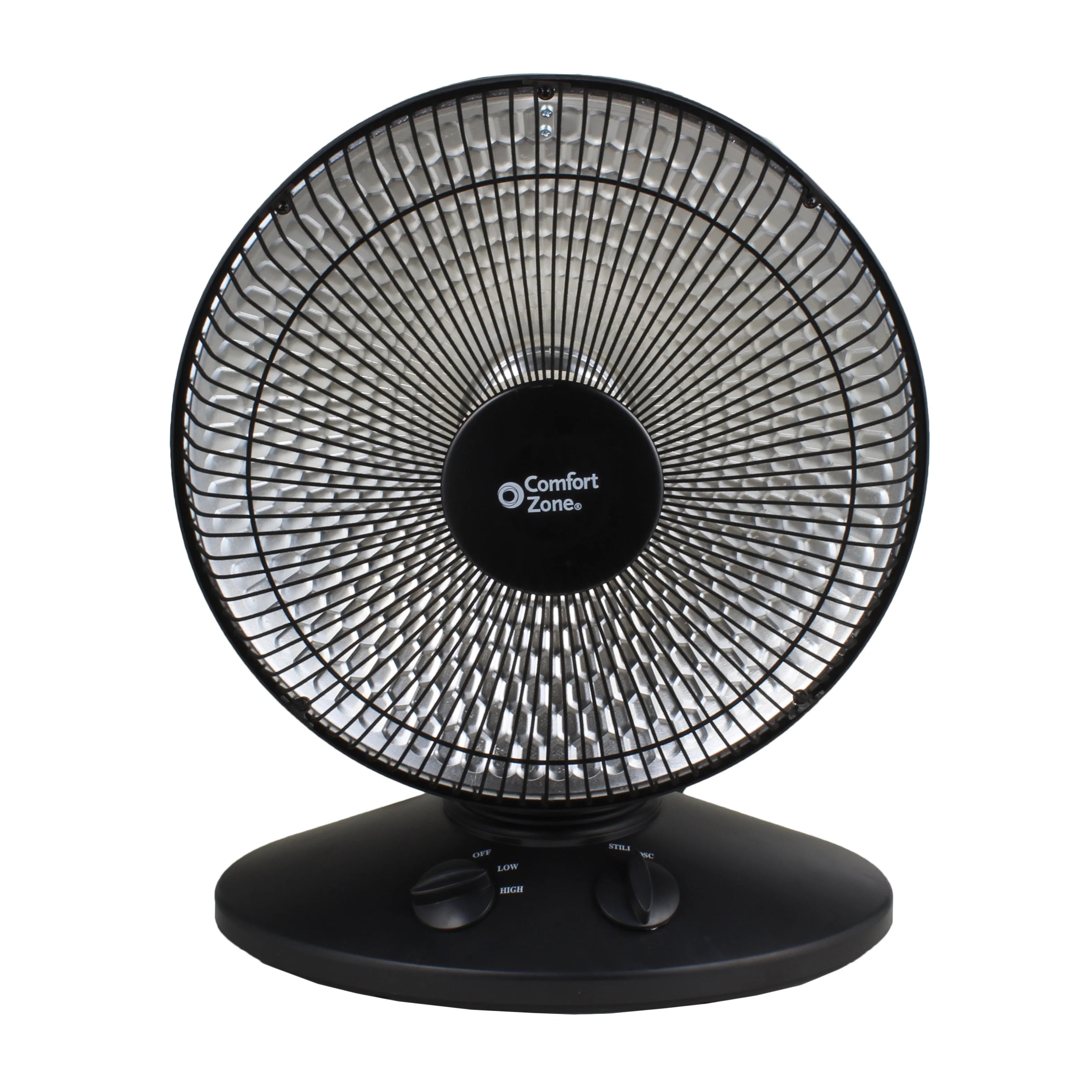 Comfort Zone 700/1000W Oscillating Parabolic Heater with Tip-Over Protection Z34043