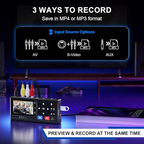Portta VHS to Digital Converter with Remote H665863