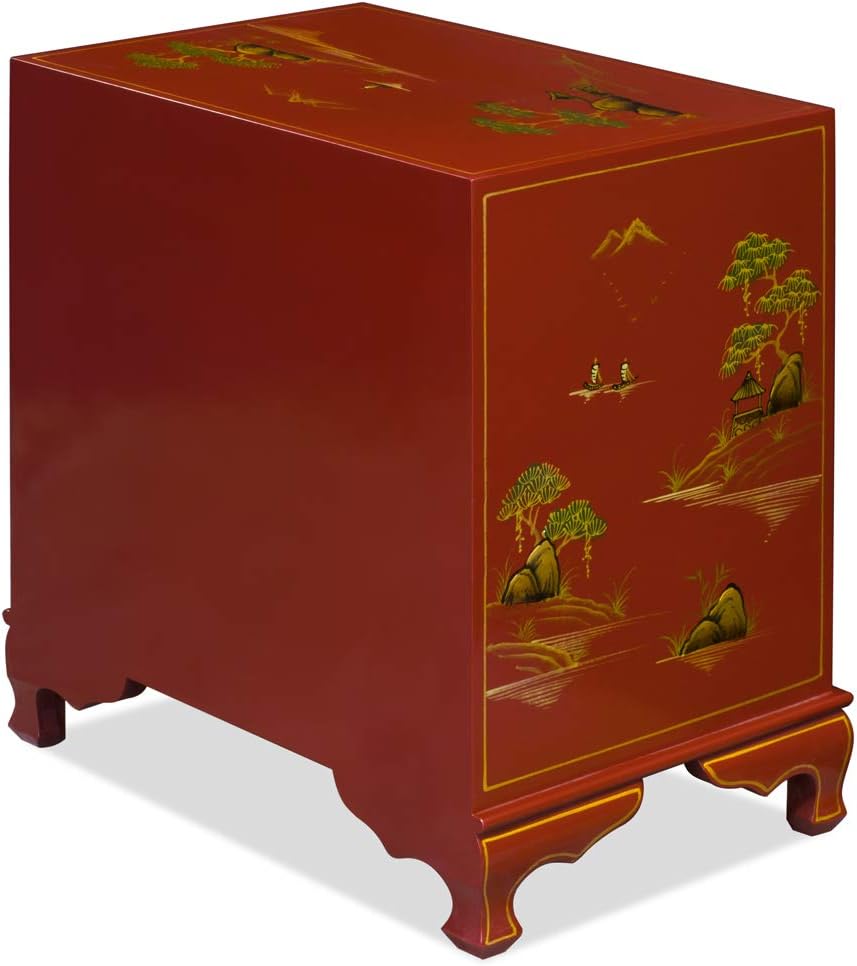 ChinaFurnitureOnline Wooden Chinese Cabinet Red Lacquer Chinoiserie C91609