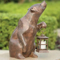 Helpful Bear Lantern - Log Cabin Decor, Black Forest Decor