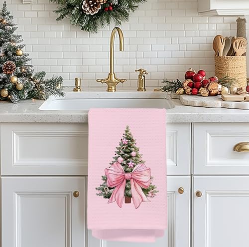 Christmas Tree Kitchen Towels - Neutral Christmas Hand Towels, 16 x 24 Inch V47794