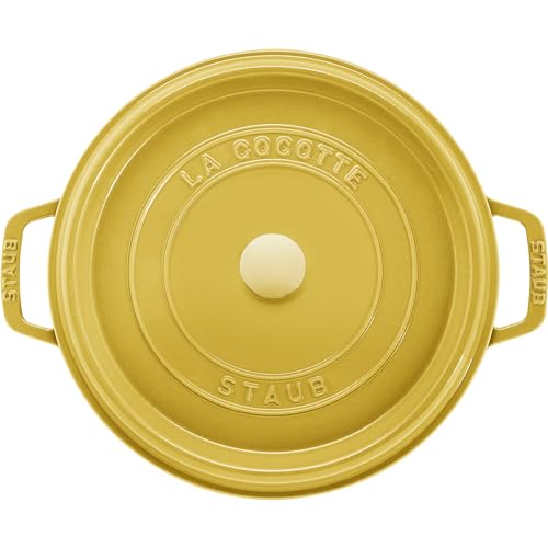 STAUB Cast Iron Dutch Oven 5.5-qt Round Cocotte, Black Matte P4487