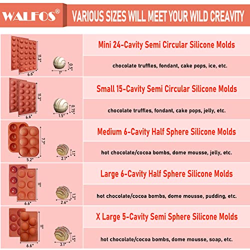 Silicone Mold for Baking, Half Sphere Chocolate Cake Jelly Mold (2 Packs) L40364