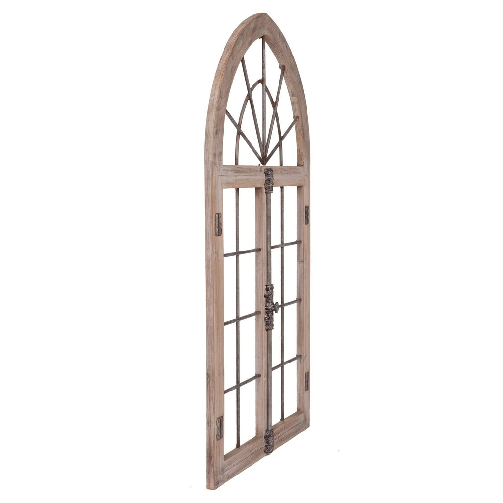 Patton Arched Cathedral Window Frame Wall Décor - Distressed Gray N5556