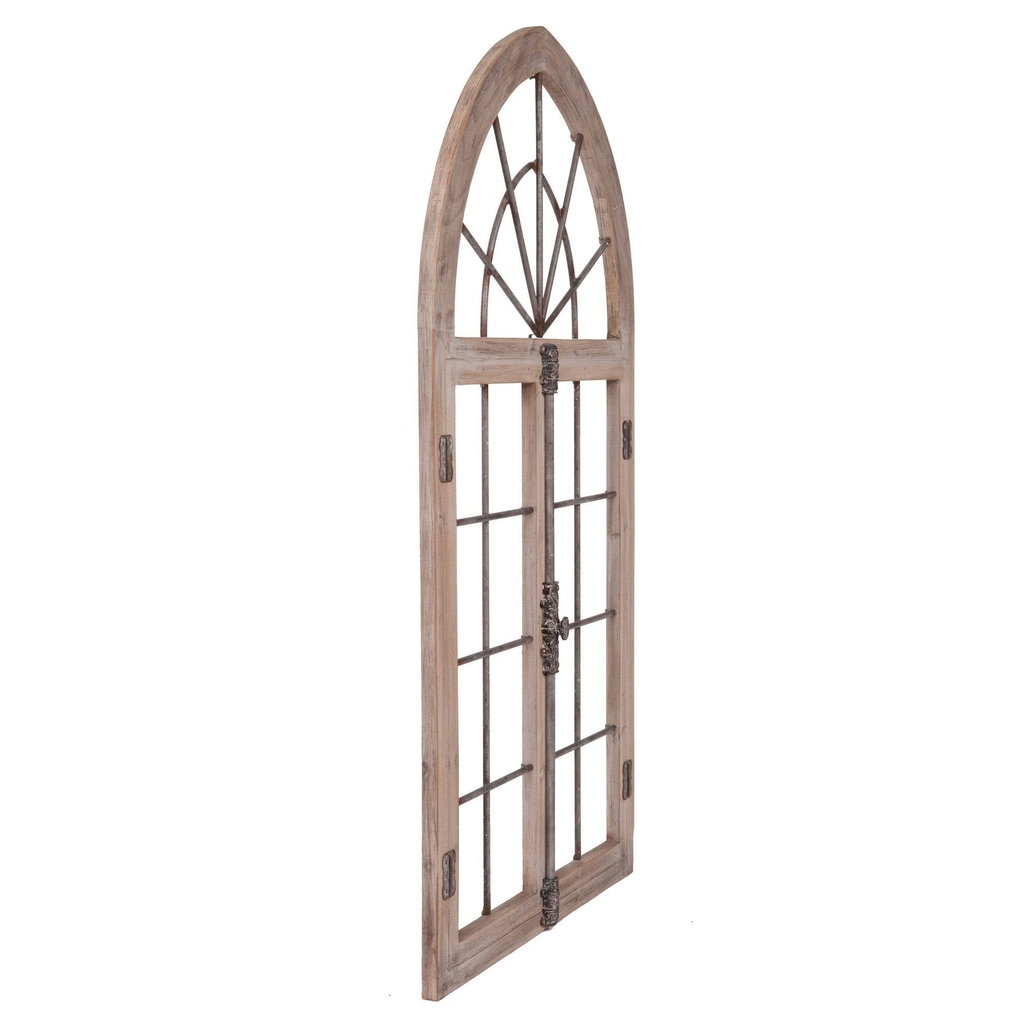 Patton Arched Cathedral Window Frame Wall Décor - Distressed Gray N5556