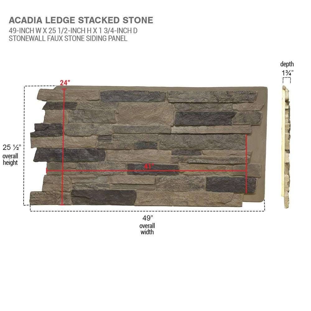 Acadia Ledge Stacked Stone Faux Stone Siding Panel, Sandstone I5141