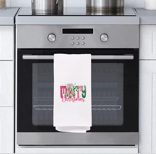 Christmas Tree Kitchen Towels - Neutral Christmas Hand Towels, 16 x 24 Inch V47794