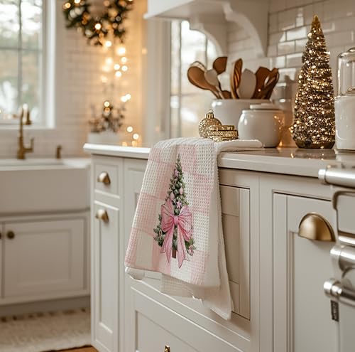 Christmas Tree Kitchen Towels - Neutral Christmas Hand Towels, 16 x 24 Inch V47794