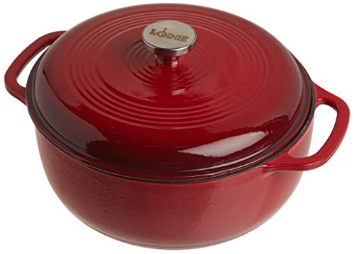Lodge 6 Quart Enameled Cast Iron Dutch Oven with Lid, Indigo A835868