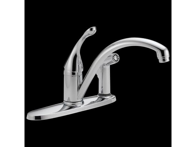 Delta 340-DST Collins Single Handle Kitchen Faucet with Integral Spray Chrome R64014