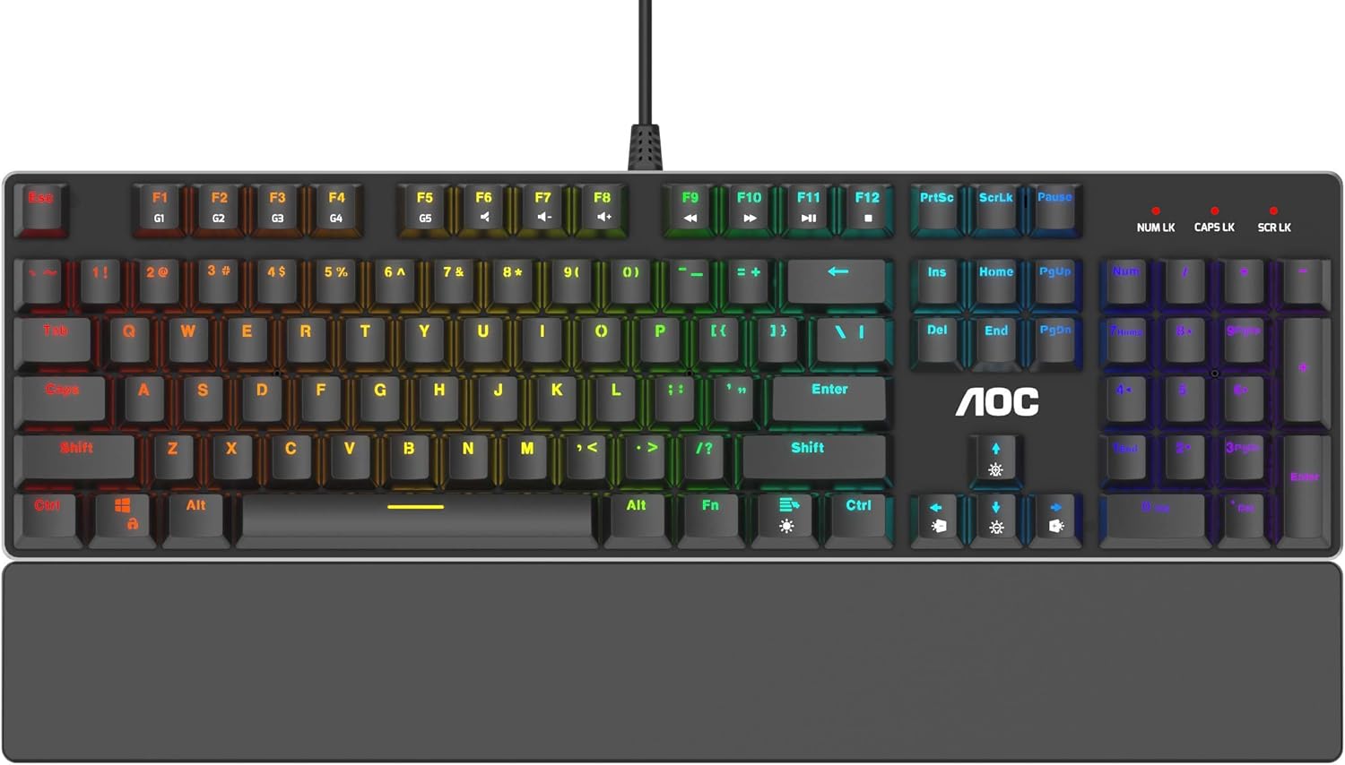 AOC Gaming GK500 RGB Mechanical Keyboard, Outemu Blue Switches, 2-Pack U855331