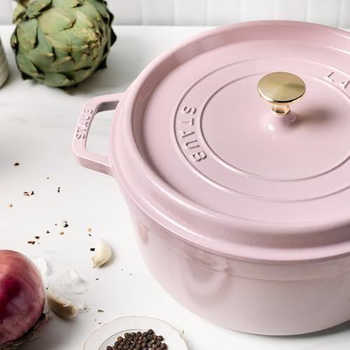 STAUB Cast Iron Dutch Oven 5.5-qt Round Cocotte, Black Matte P4487