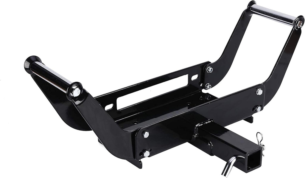 OFF ROAD BOAR Universal Winch Mount Plate - 15000Lbs Capacity Winch Mounting Hitch , Recovery Winch Cradle, Bumper 2'' Hitch Receiver with Folding Bracket