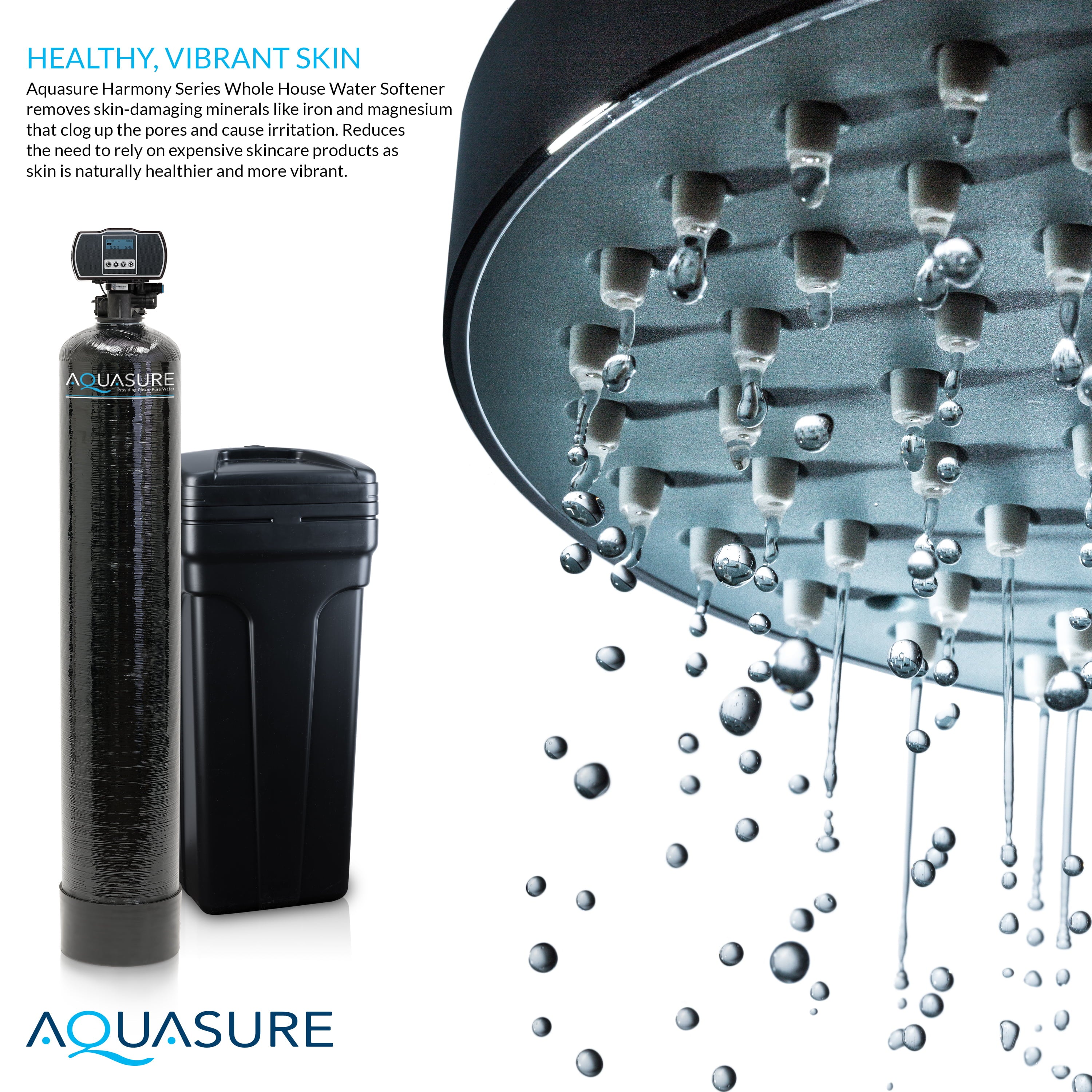 Aquasure Harmony 64,000 Grain Whole House Water Softener with Aquatrol Smart Metered Control B250