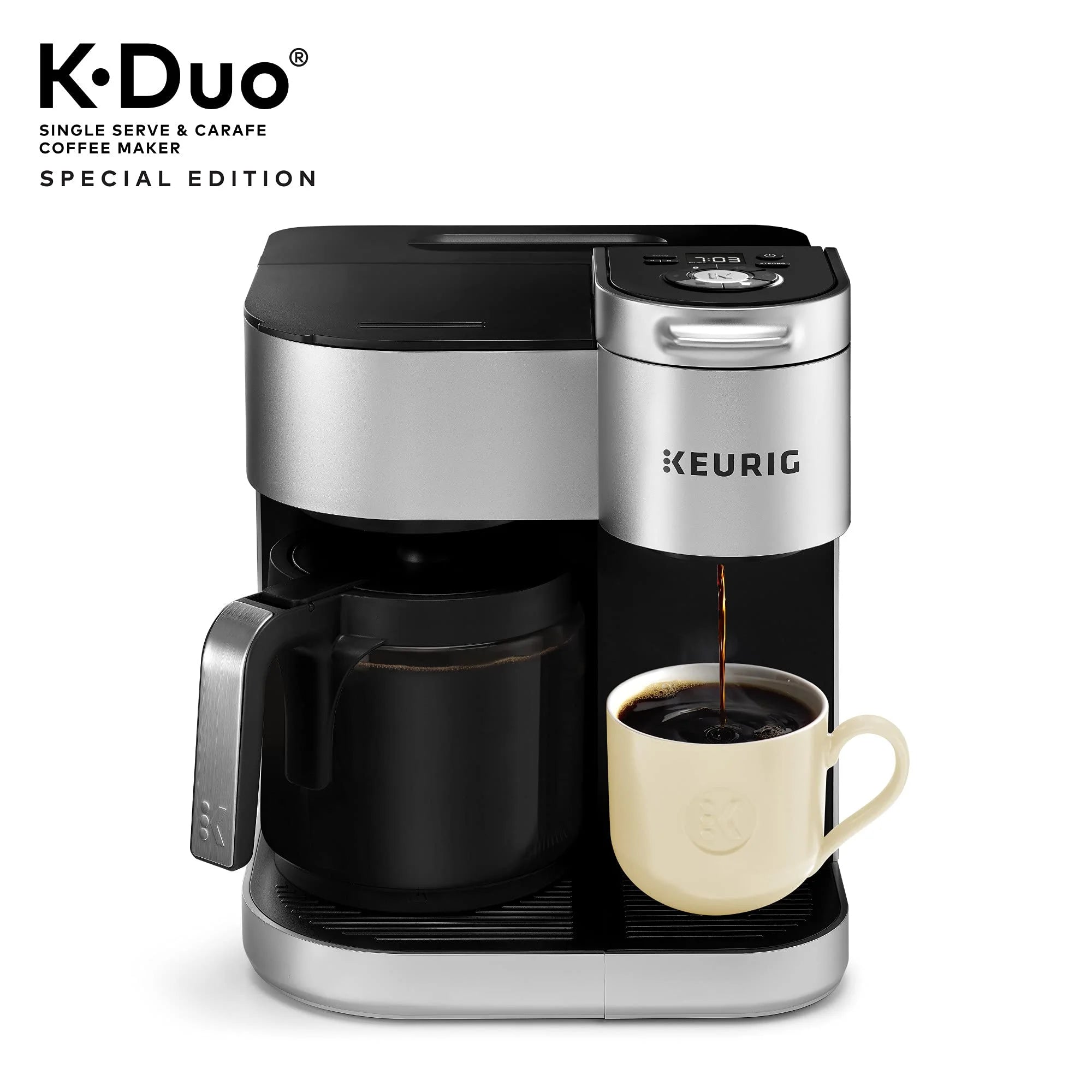 Keurig K-Duo Special Edition Single Serve & Carafe Coffee Maker, Silver D805013