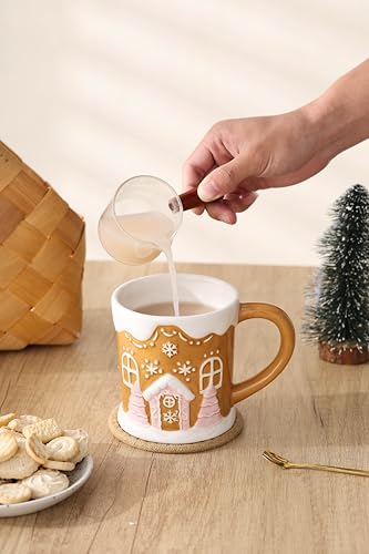 Christmas Mugs with Gingerbread Man Design, 13 oz, Gift Box Included Q496065
