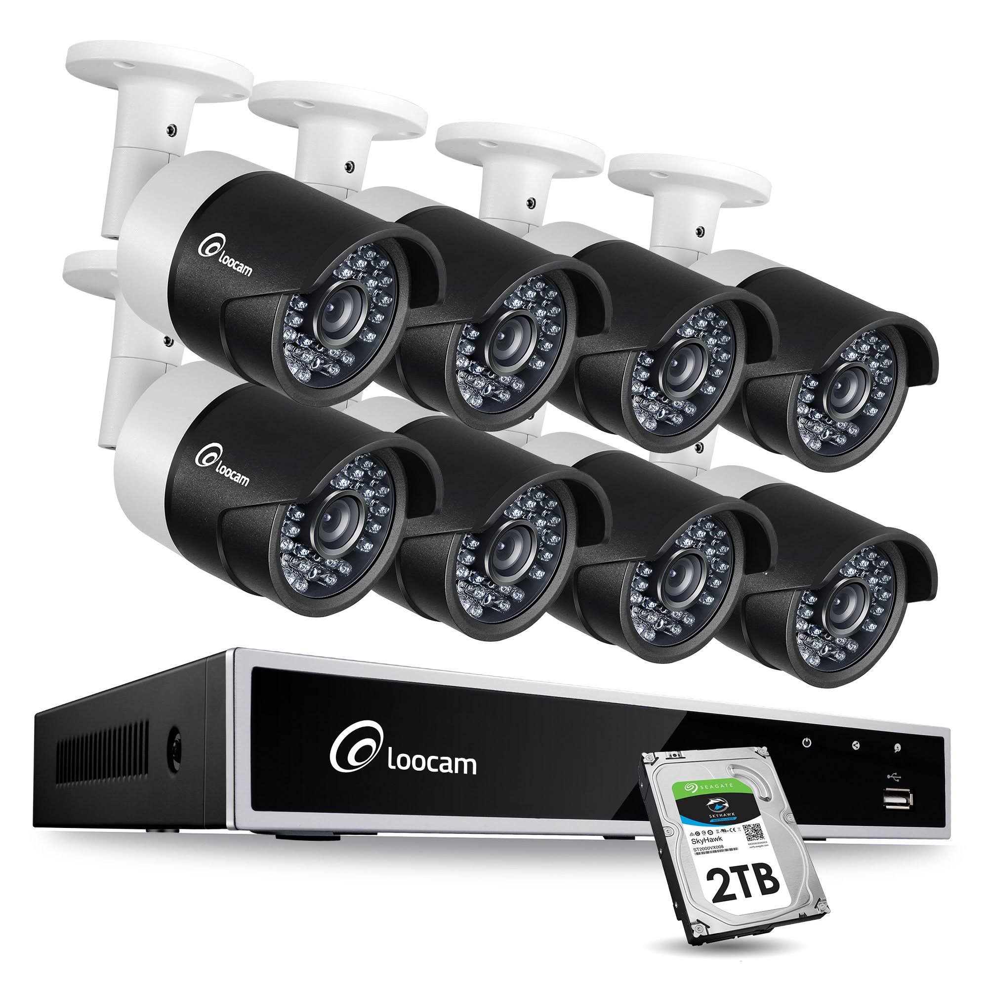 Loocam 1080p 8 CH HD-TVI Video Security Camera System DVR Surveillance Kit