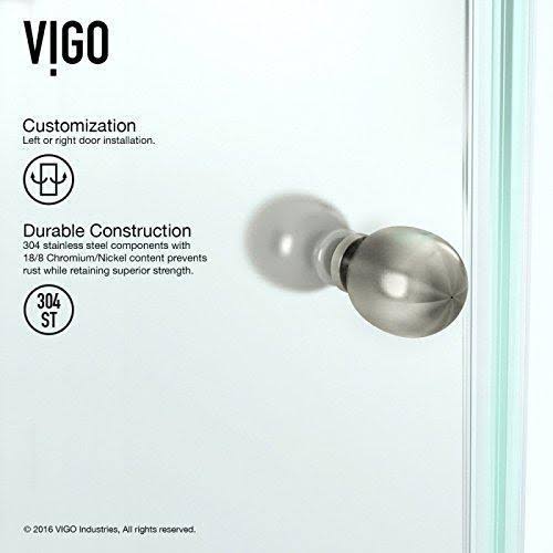 Vigo Frameless Neo-Angle Shower Enclosure Brushed J351