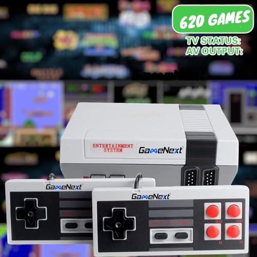 Retro Game Console with 620 Built-in Games, 2 Controllers H262443